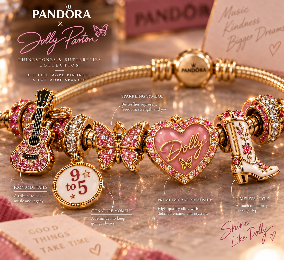 Premium Gold Charm Bracelet Set PDR15092